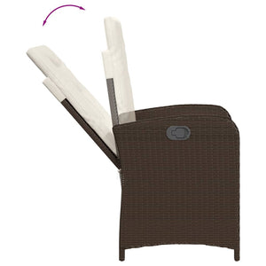 Σετ Τραπεζαρίας Κήπου 5 Τεμαχίων Καφέ Συνθ. Ρατάν με Μαξιλάρια