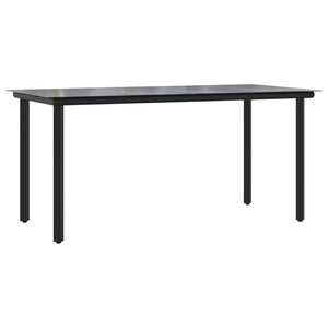 Σετ Τραπεζαρίας Κήπου 5 Τεμαχίων Μαύρο Συνθ. Ρατάν με Μαξιλάρια