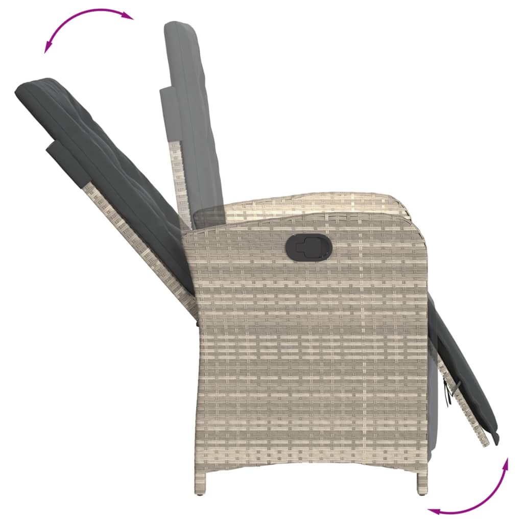 Σετ Τραπεζαρίας Κήπου 5 τεμ. Αν. Γκρι Συνθ. Ρατάν με Μαξιλάρια