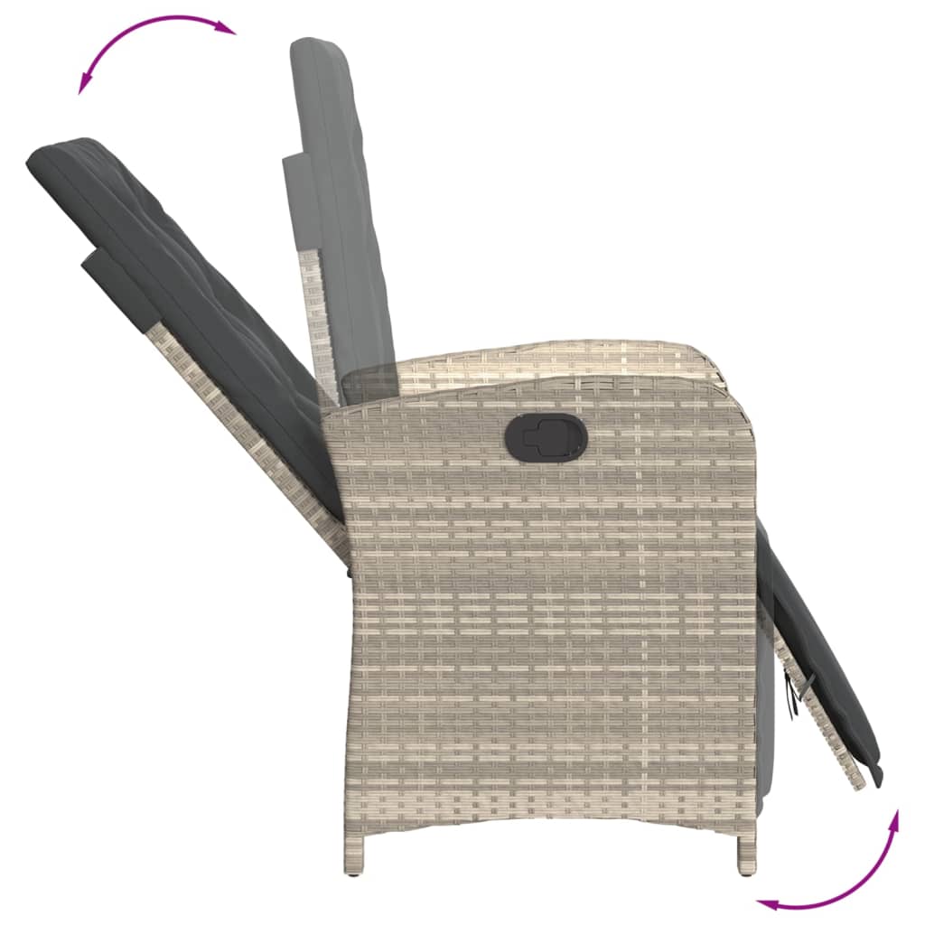 Σετ Τραπεζαρίας Κήπου 5 τεμ. Αν. Γκρι Συνθ. Ρατάν με Μαξιλάρια