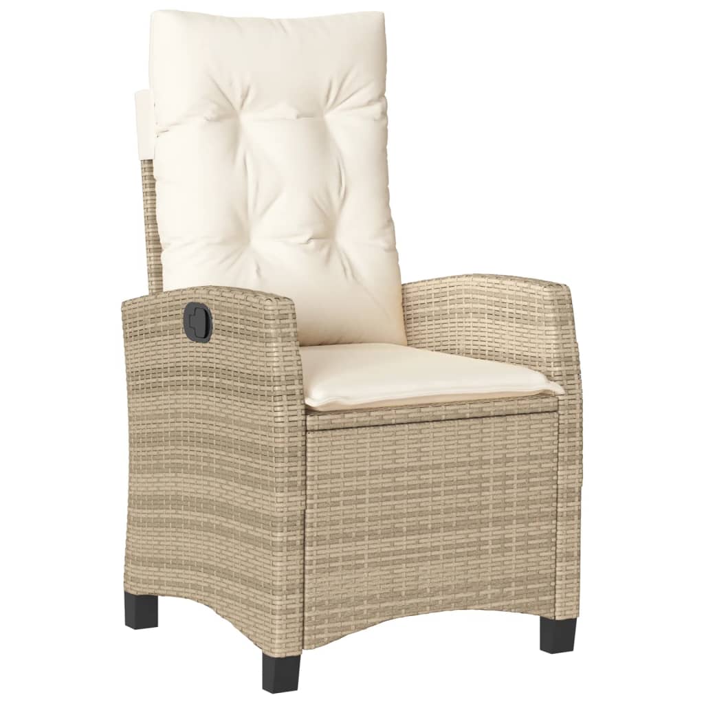 Σετ Τραπεζαρίας Κήπου 3 τεμ. Μπεζ Συνθετικό Ρατάν με Μαξιλάρια