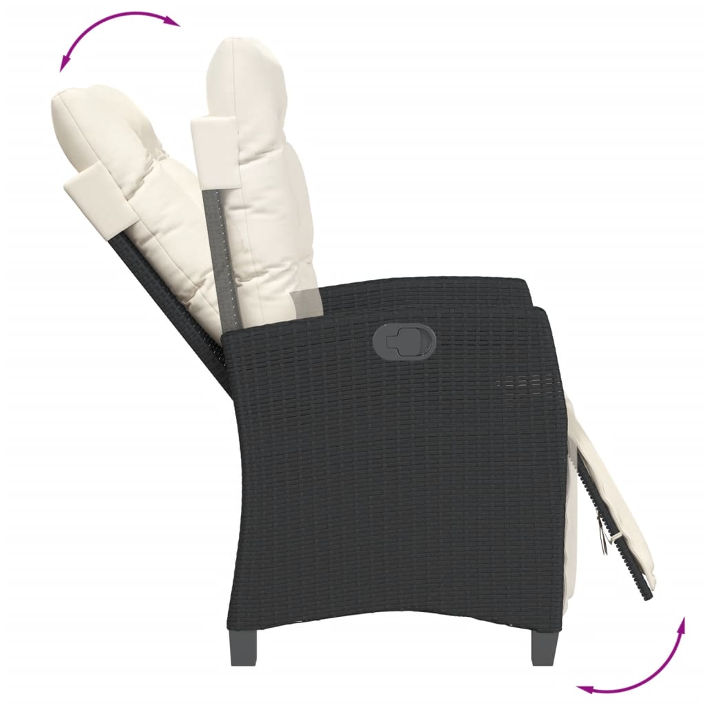 Σετ Τραπεζαρίας Κήπου 5 Τεμαχίων Μαύρο Συνθ. Ρατάν με Μαξιλάρια