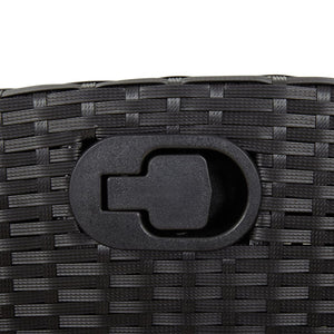 Σετ Τραπεζαρίας Κήπου 7 Τεμ. Μαύρο Συνθετικό Ρατάν με Μαξιλάρια