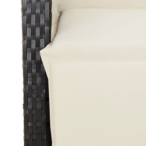 Σετ Τραπεζαρίας Κήπου 9 τεμ Μαύρο από Συνθ. Ρατάν με Μαξιλάρια