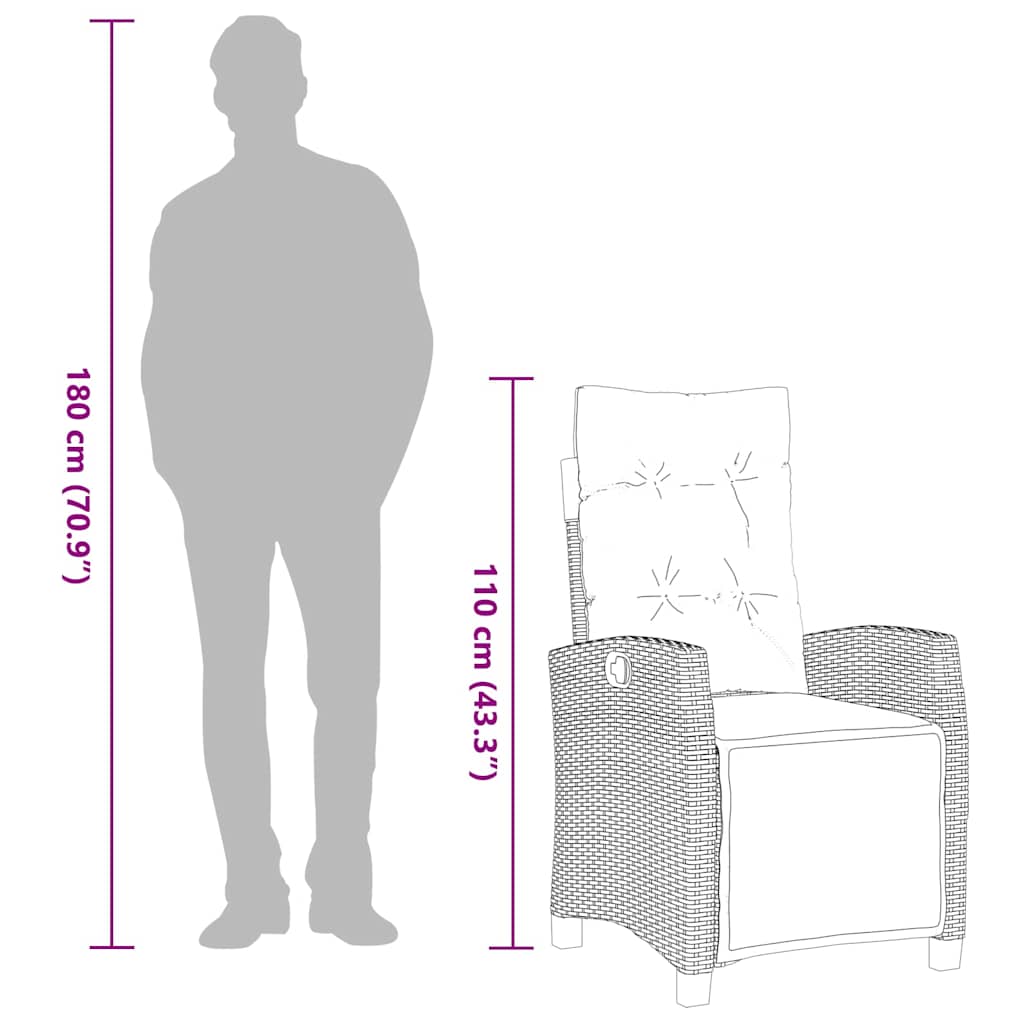 Σετ Τραπεζαρίας Κήπου 7 τεμ. Αν. Γκρι Συνθ. Ρατάν με Μαξιλάρια