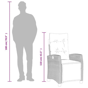 Σετ Τραπεζαρίας Κήπου 7 Τεμ. Μαύρο Συνθετικό Ρατάν με Μαξιλάρια