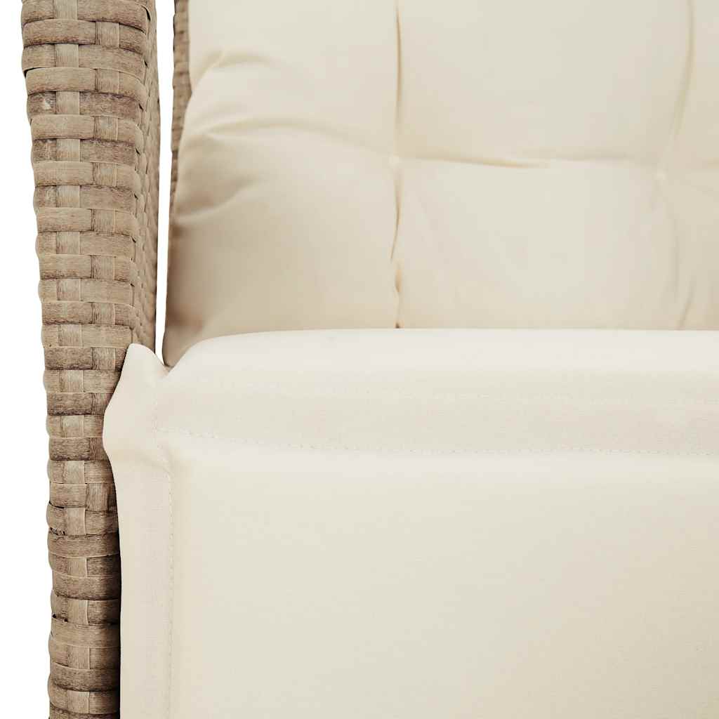 Σετ Τραπεζαρίας Κήπου 9 τεμ. Μπεζ Συνθετικό Ρατάν με Μαξιλάρια