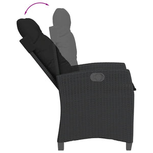 Σετ Τραπεζαρίας Κήπου 5 Τεμαχίων Μαύρο Συνθ. Ρατάν με Μαξιλάρια