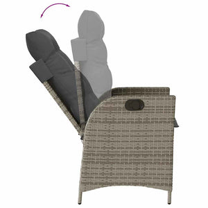 Σετ Τραπεζαρίας Κήπου 9 τεμ. Γκρι Συνθ. Ρατάν με Μαξιλάρια