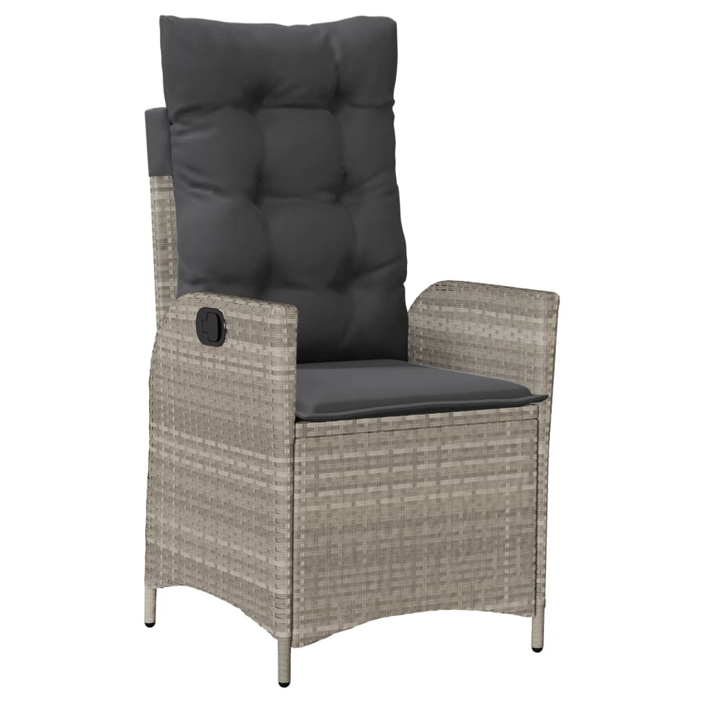 Σετ Τραπεζαρίας Κήπου 9 τεμ. Αν. Γκρι Συνθ. Ρατάν με Μαξιλάρια