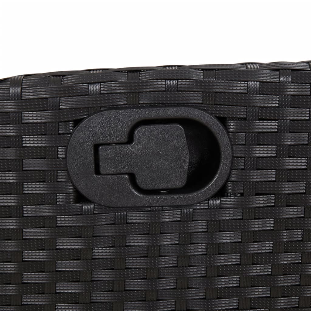 Σετ Τραπεζαρίας Κήπου 9 τεμ Μαύρο από Συνθ. Ρατάν με Μαξιλάρια