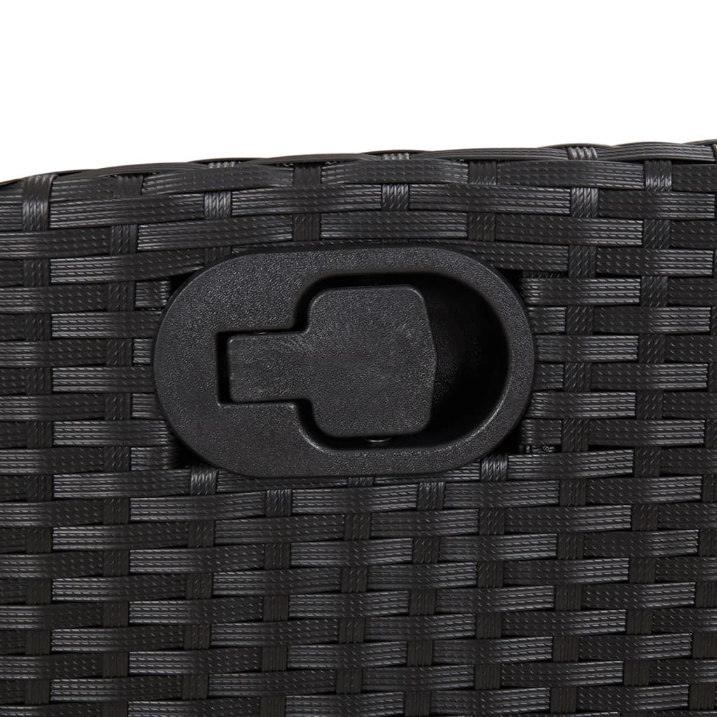 Σετ Τραπεζαρίας Κήπου 7 Τεμ. Μαύρο Συνθετικό Ρατάν με Μαξιλάρια