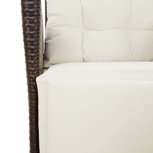 Σετ Τραπεζαρίας Κήπου 3 τεμ. Καφέ Συνθετικό Ρατάν με Μαξιλάρια