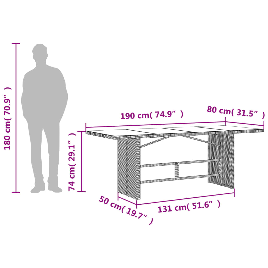 Σετ Τραπεζαρίας Κήπου 9 τεμ. Γκρι Συνθ. Ρατάν με Μαξιλάρια