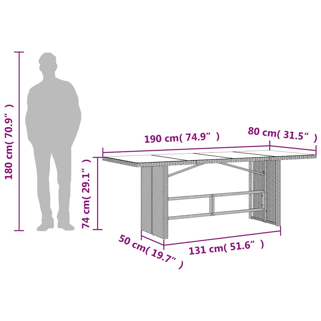 Σετ Τραπεζαρίας Κήπου 9 τεμ. Γκρι Συνθ. Ρατάν με Μαξιλάρια