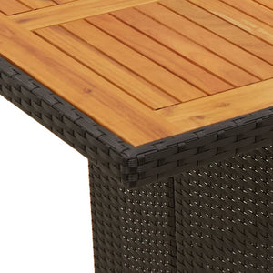 Σετ Τραπεζαρίας Κήπου 7 Τεμ. Μαύρο Συνθετικό Ρατάν με Μαξιλάρια
