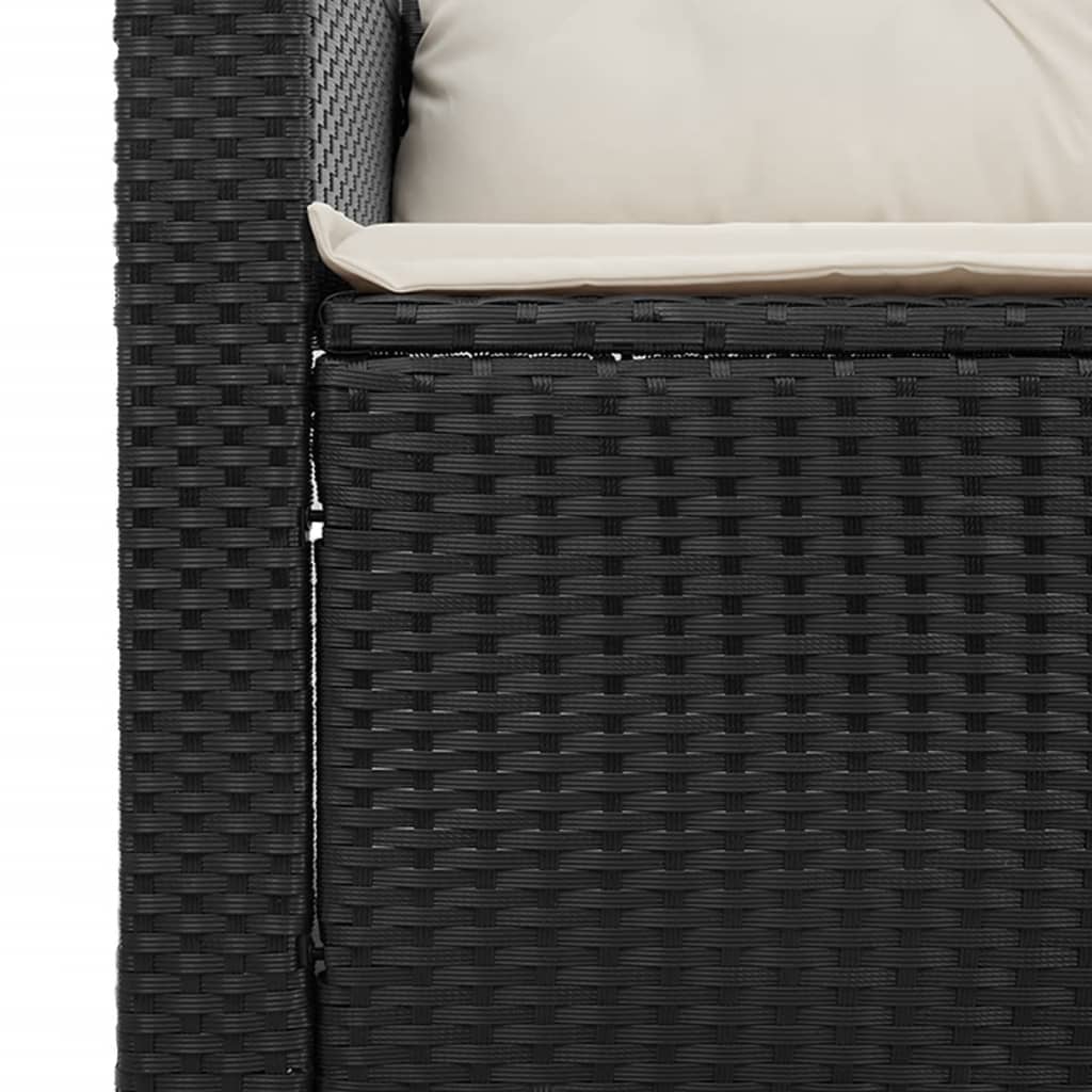 Σετ Καναπέ Κήπου 5 Τεμαχίων Μαύρο Συνθετικό Ρατάν με Μαξιλάρια