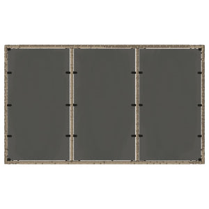 Τραπέζι Κήπου με Γυάλινη Επιφάνεια Γκρι 150x90x75εκ Συνθ Ρατάν