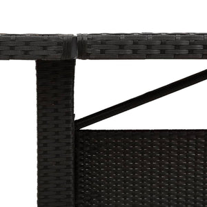 Τραπέζι Κήπου Επιφάνεια Ακακίας Μαύρο 240x90x75 εκ Συνθ Ρατάν