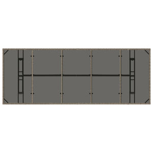 Τραπέζι Κήπου με Γυάλινη Επιφάνεια Γκρι 240x90x75 εκ Συνθ Ρατάν