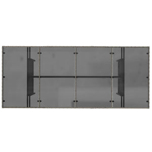 Τραπέζι Κήπου με Γυάλινη Επιφάνεια Γκρι 190x80x75 εκ Ρατάν