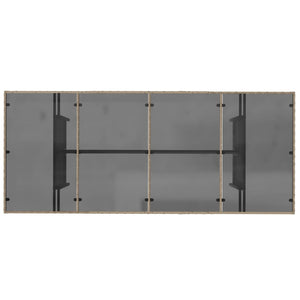 Τραπέζι Κήπου Γυάλινη Επιφάνεια Μπεζ 190x80x75 εκ. Συνθ. Ρατάν