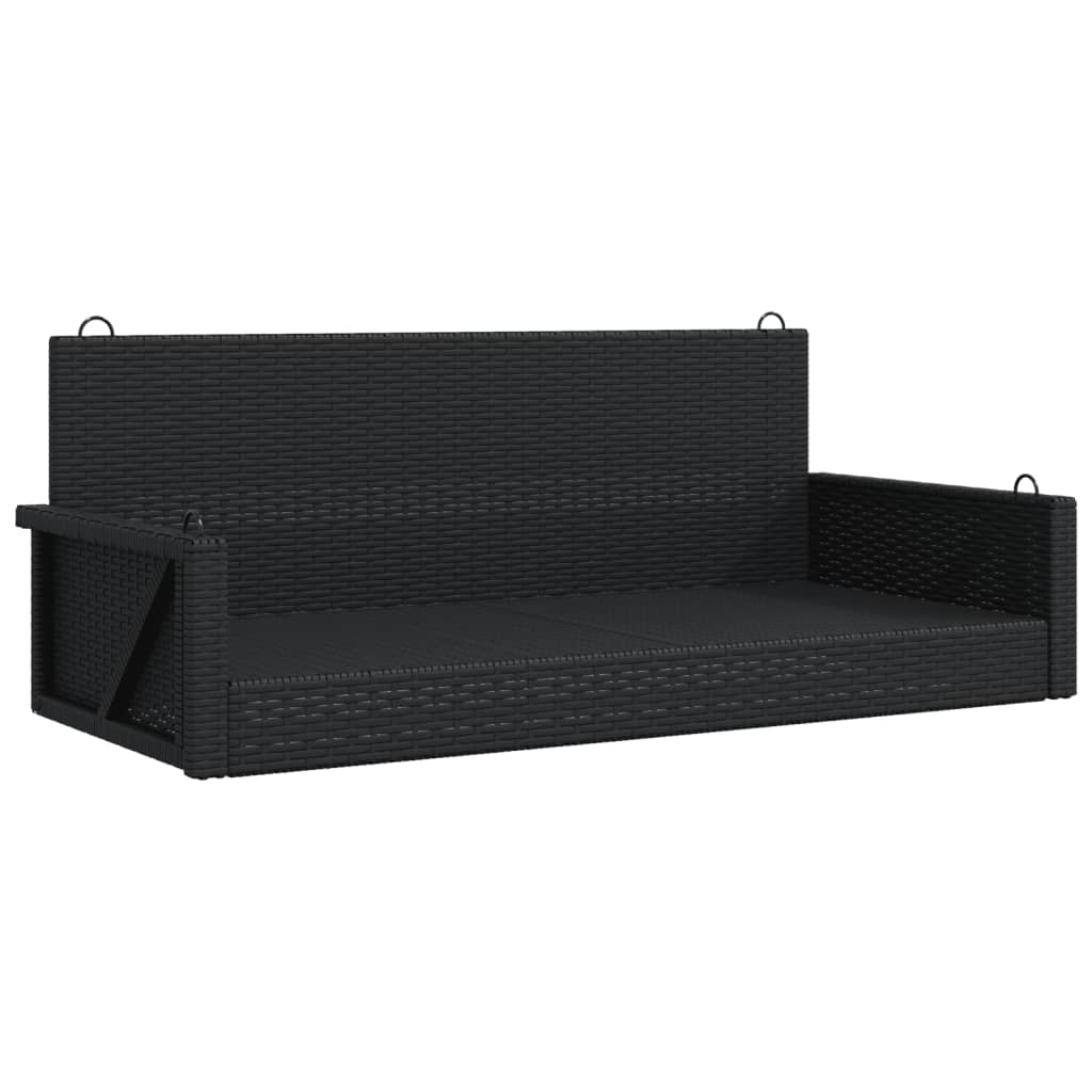 Παγκάκι Κούνια Μαύρο 119x56x48 εκ. από Συνθετικό Ρατάν