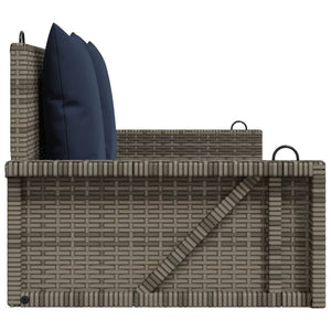 Παγκάκι Κούνιας με Μαξιλάρια Γκρι 119 x 56 x 48 εκ. από Συνθετικό Ρατάν