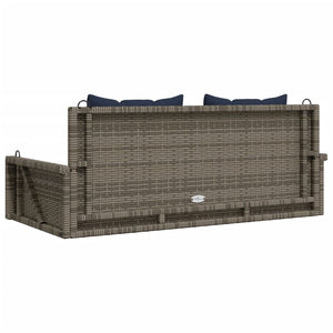 Παγκάκι Κούνιας με Μαξιλάρια Γκρι 119 x 56 x 48 εκ. από Συνθετικό Ρατάν