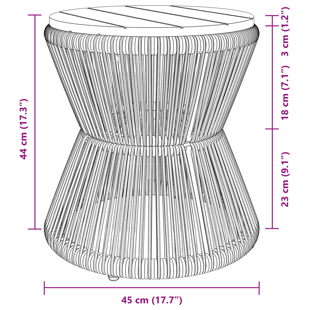 Τραπεζάκι Σαλονιού Ø 45x44 εκ. Μασίφ Ακακία/Σιδερένια Βάση - Pakobazaar