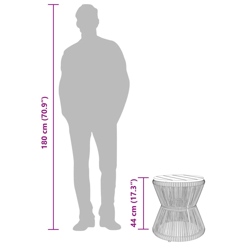 Τραπεζάκι Σαλονιού Ø 45x44 εκ. Μασίφ Ακακία/Σιδερένια Βάση - Pakobazaar