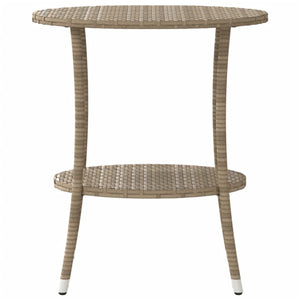 Καρέκλες Κήπου Ανακλινόμενες 2 τεμ. Μπεζ Συνθ. Ρατάν με Τραπέζι
