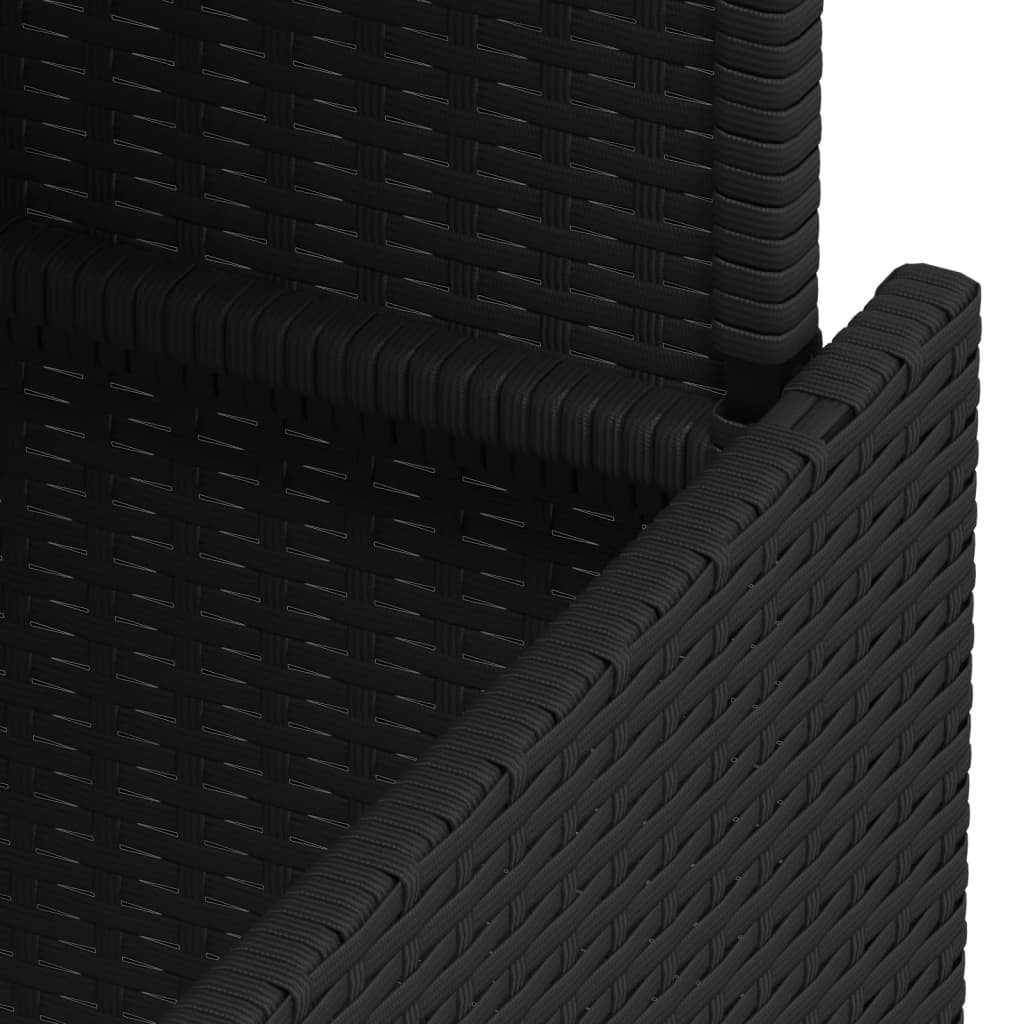 Τραπέζι Κήπου με Γυάλινη Επιφάνεια Μαύρο 100x55x73 εκ. Ρατάν - Pakobazaar