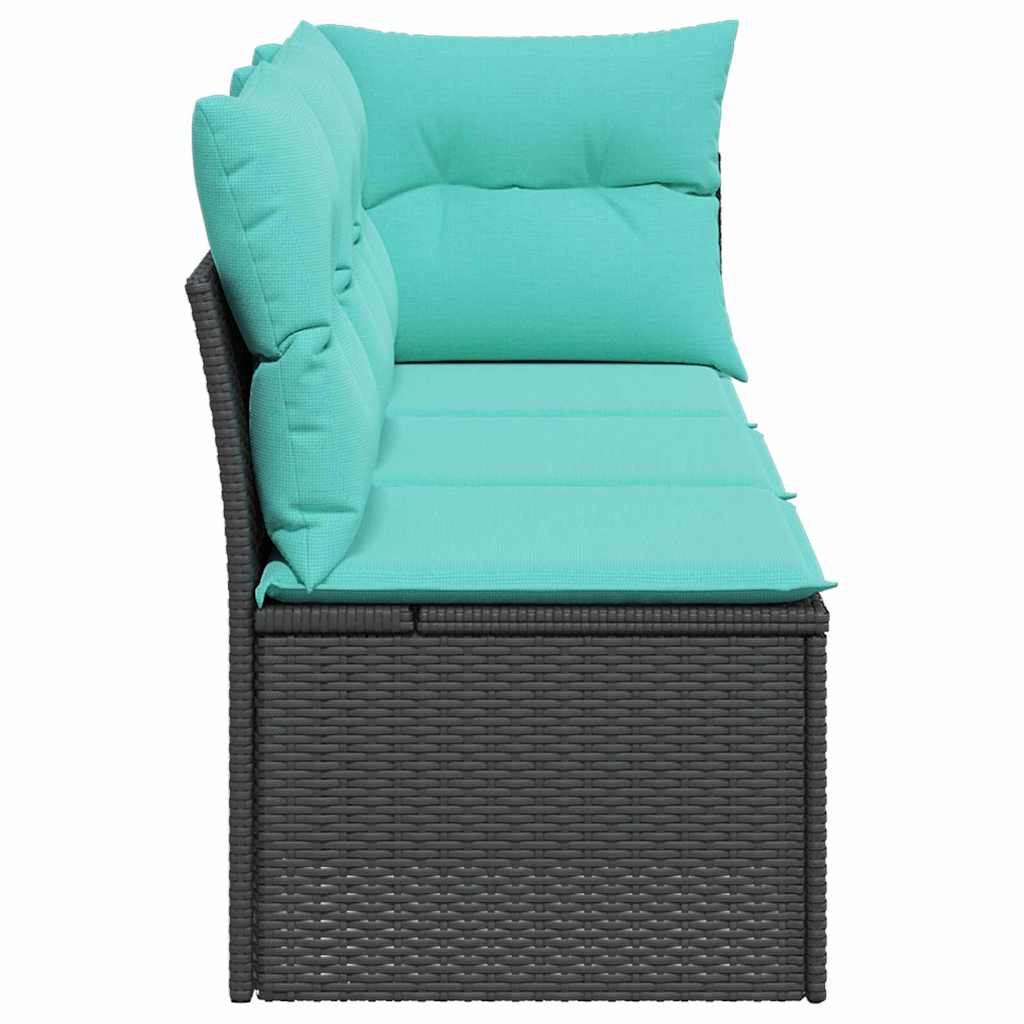 Καναπές Κήπου με μαξιλάρι Μαύρο 172 x 62 x 69 εκ. Πολυ ράταν