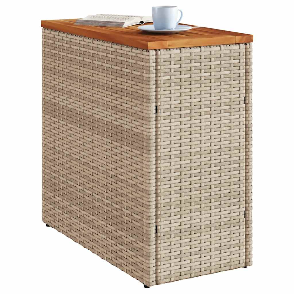 Τραπέζι Κήπου με Ξύλινη Επιφάνεια Μπεζ 58x27,5x55εκ Συνθ Ρατάν