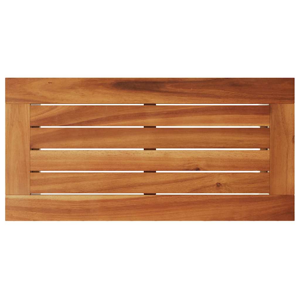 Τραπέζι Κήπου με Ξύλινη Επιφάνεια Μπεζ 58x27,5x55εκ Συνθ Ρατάν