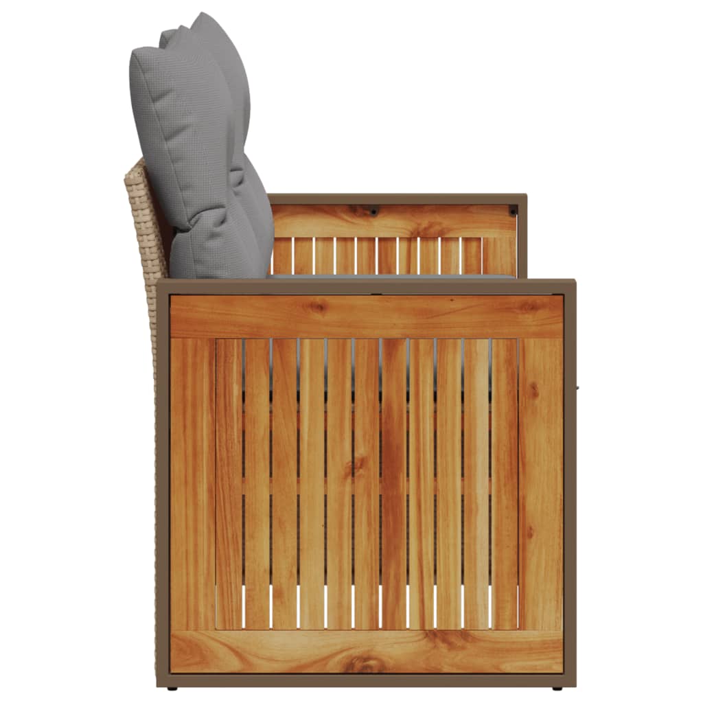 Καναπές Κήπου Διθέσιος Μπεζ από Συνθετικό Ρατάν με Μαξιλάρια