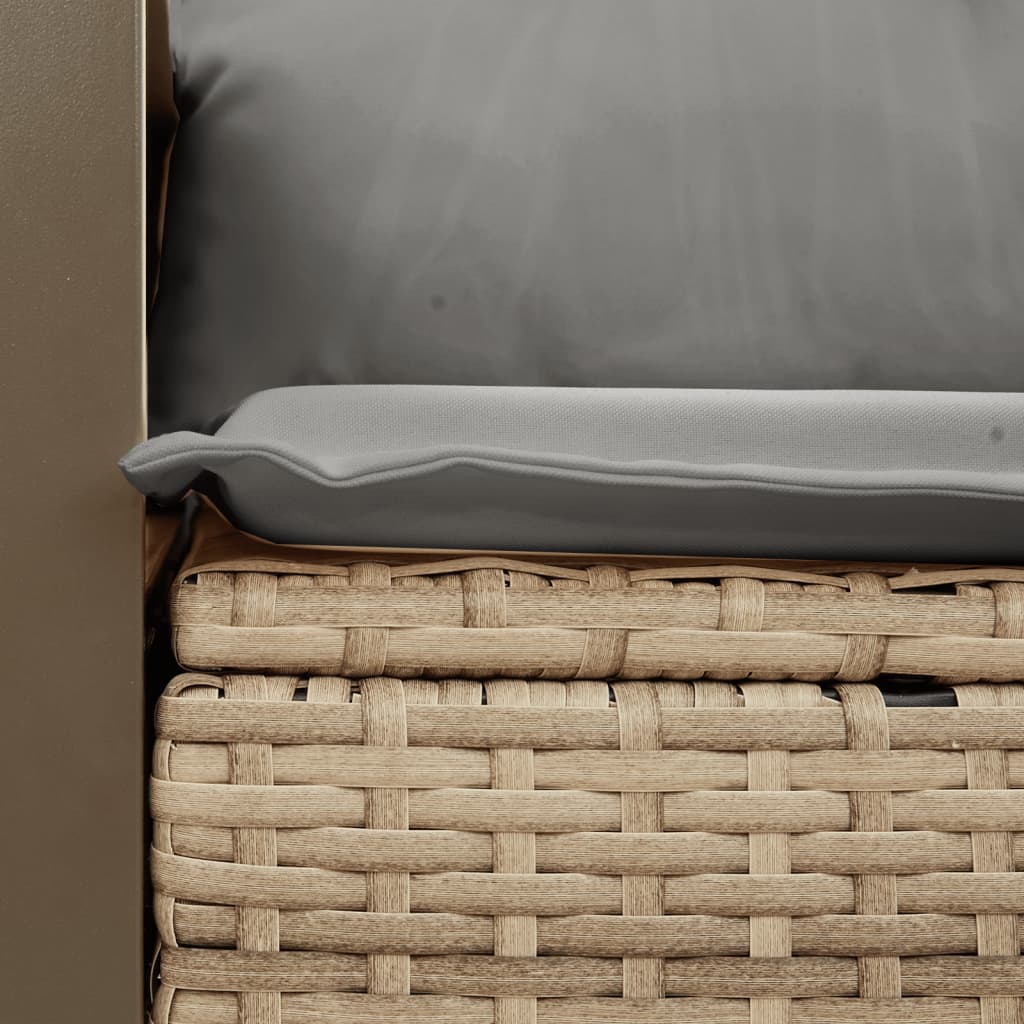 Καναπές Κήπου Διθέσιος Μπεζ από Συνθετικό Ρατάν με Μαξιλάρια