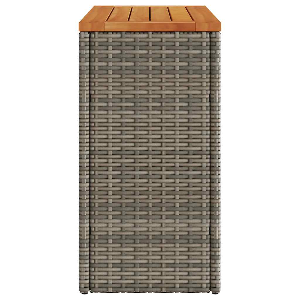 Τραπέζι Κήπου με Ξύλινη Επιφάνεια Γκρι 58x27,5x55εκ Συνθ. Ρατάν