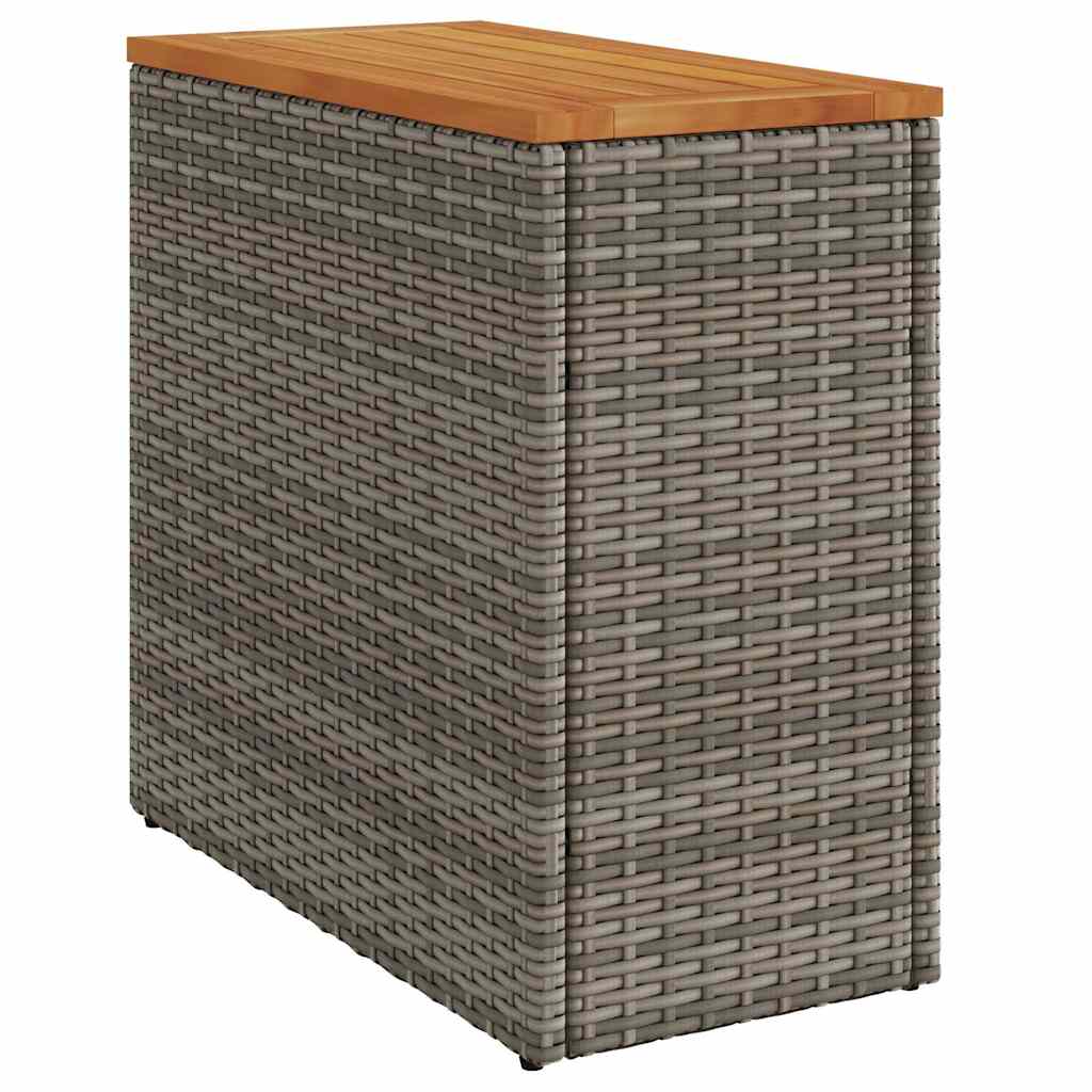 Τραπέζι Κήπου με Ξύλινη Επιφάνεια Γκρι 58x27,5x55εκ Συνθ. Ρατάν