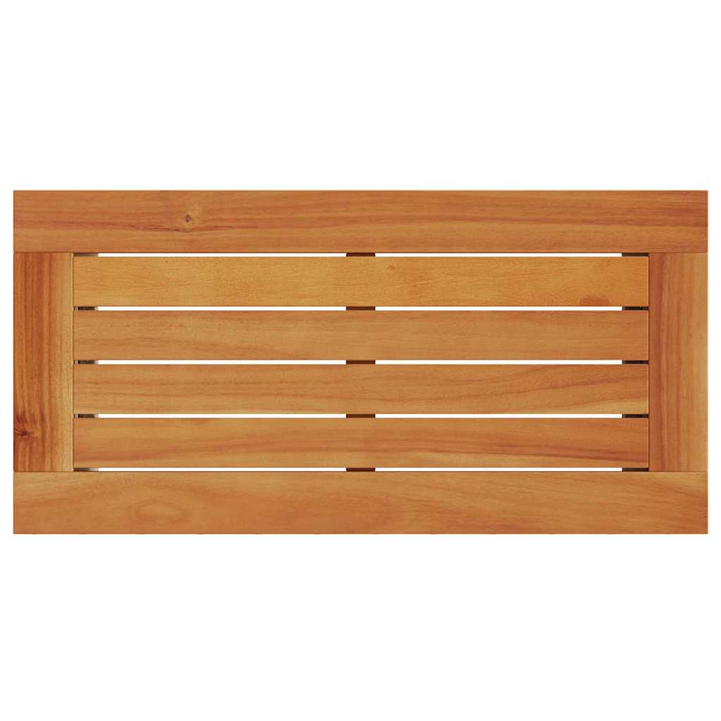 Τραπέζι Κήπου με Ξύλινη Επιφάνεια Γκρι 58x27,5x55εκ Συνθ. Ρατάν