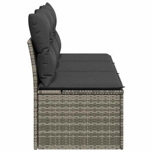 Καναπές Κήπου Τριθέσιος Γκρι από Συνθετικό Ρατάν με Μαξιλάρια