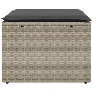 Υποπόδιο Κήπου Αν.Γκρι 55x55x37 εκ. Συνθετικό Ρατάν με Μαξιλάρι