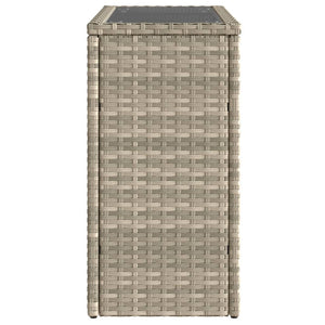 Τραπέζι Κήπου με Γυάλινη Επιφ. Γκρι 58x27,5x55 εκ. Συνθ. Ρατάν
