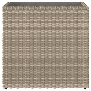 Τραπέζι Κήπου με Γυάλινη Επιφ. Γκρι 58x27,5x55 εκ. Συνθ. Ρατάν