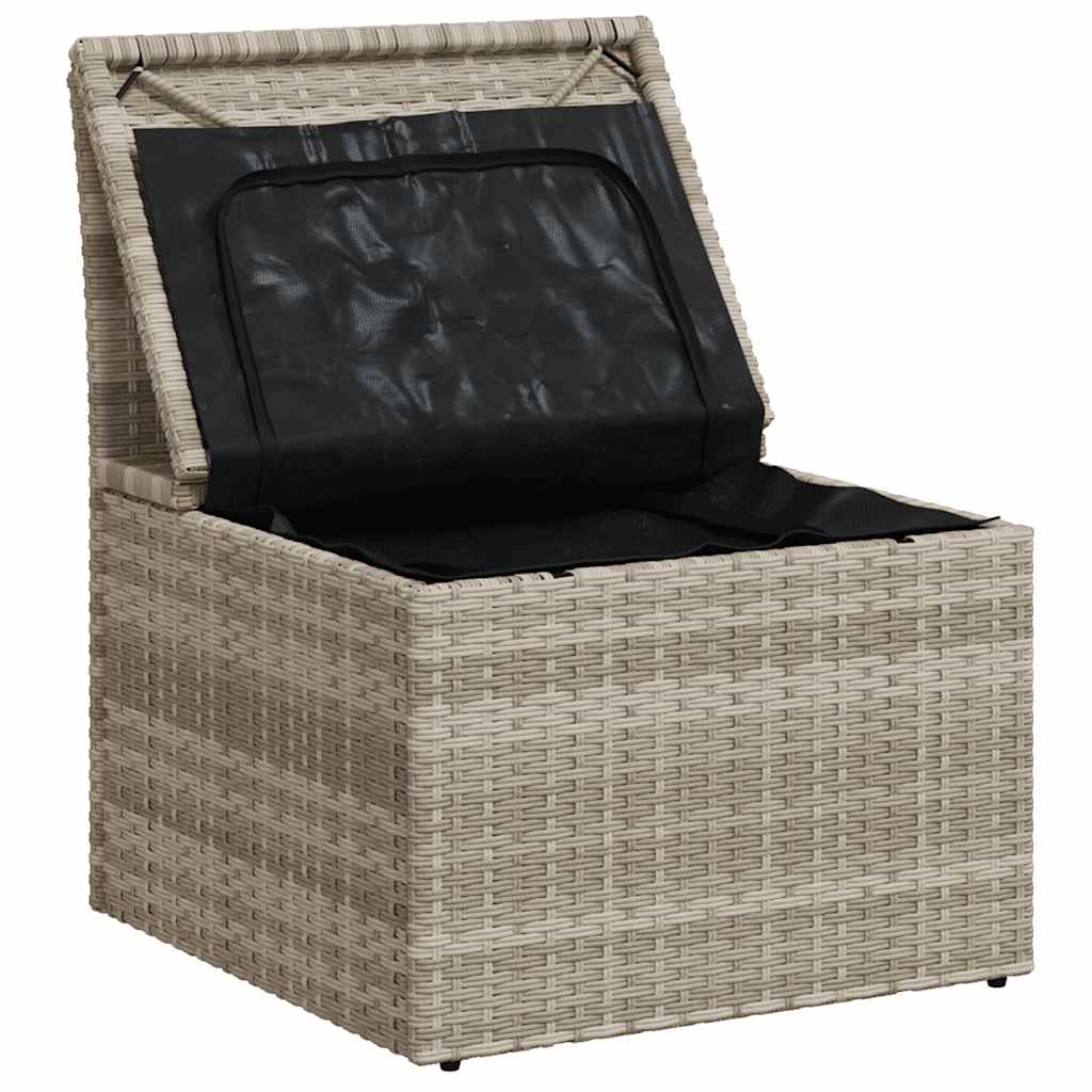 Καρέκλα Κήπου Χωρίς Μπράτσα Γκρι Συνθετικό Ρατάν με Μαξιλάρια