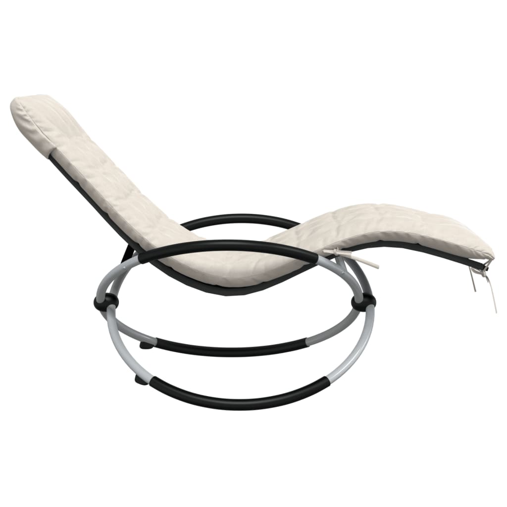 Ξαπλώστρα με Γεωμετρικό Σχήμα Μαύρη&Γκρι από Ατσάλι με Μαξιλάρι - Pakobazaar