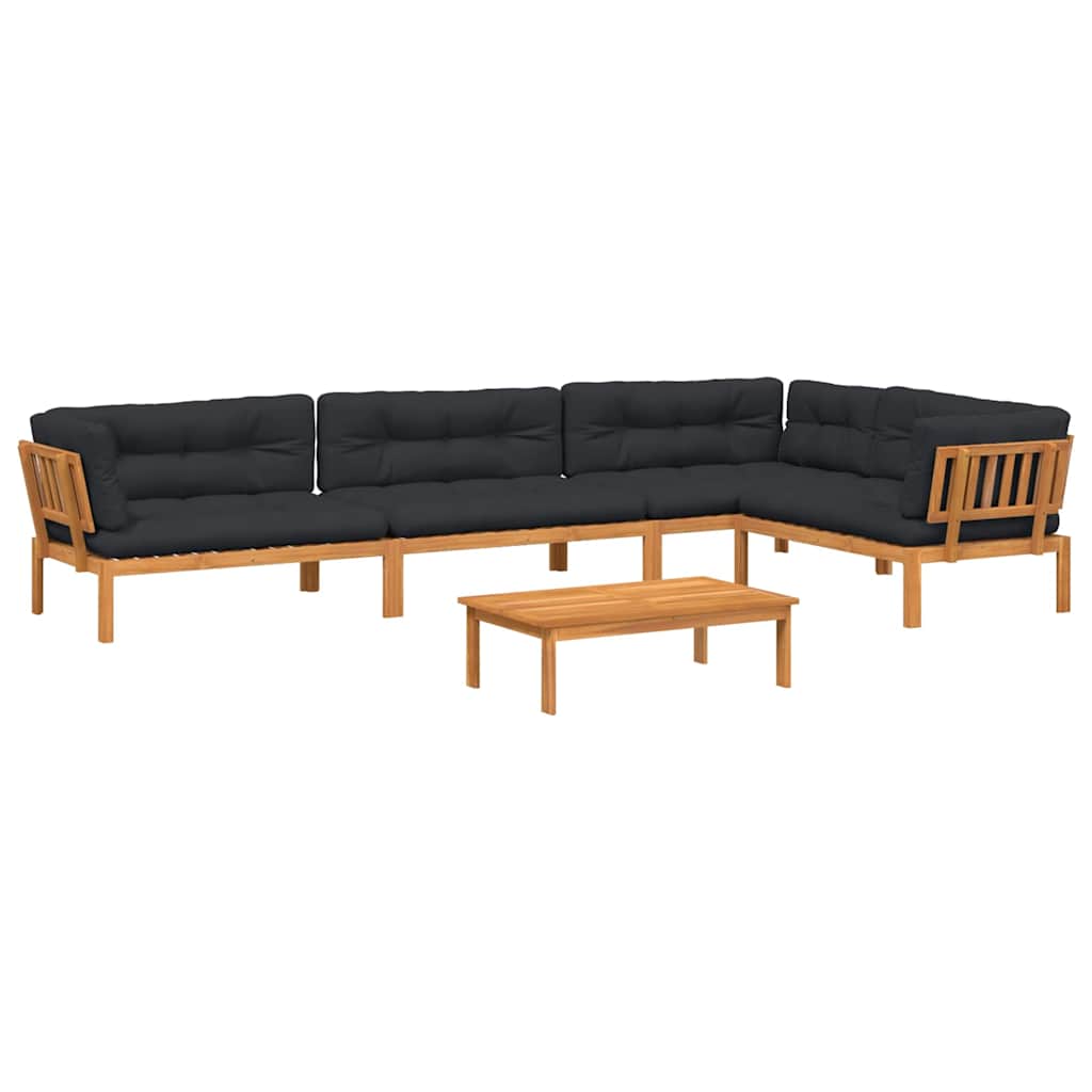 Σαλόνι Κήπου Παλέτας 5 Τεμ. από Μασίφ Ξύλο Ακακίας με Μαξιλάρια