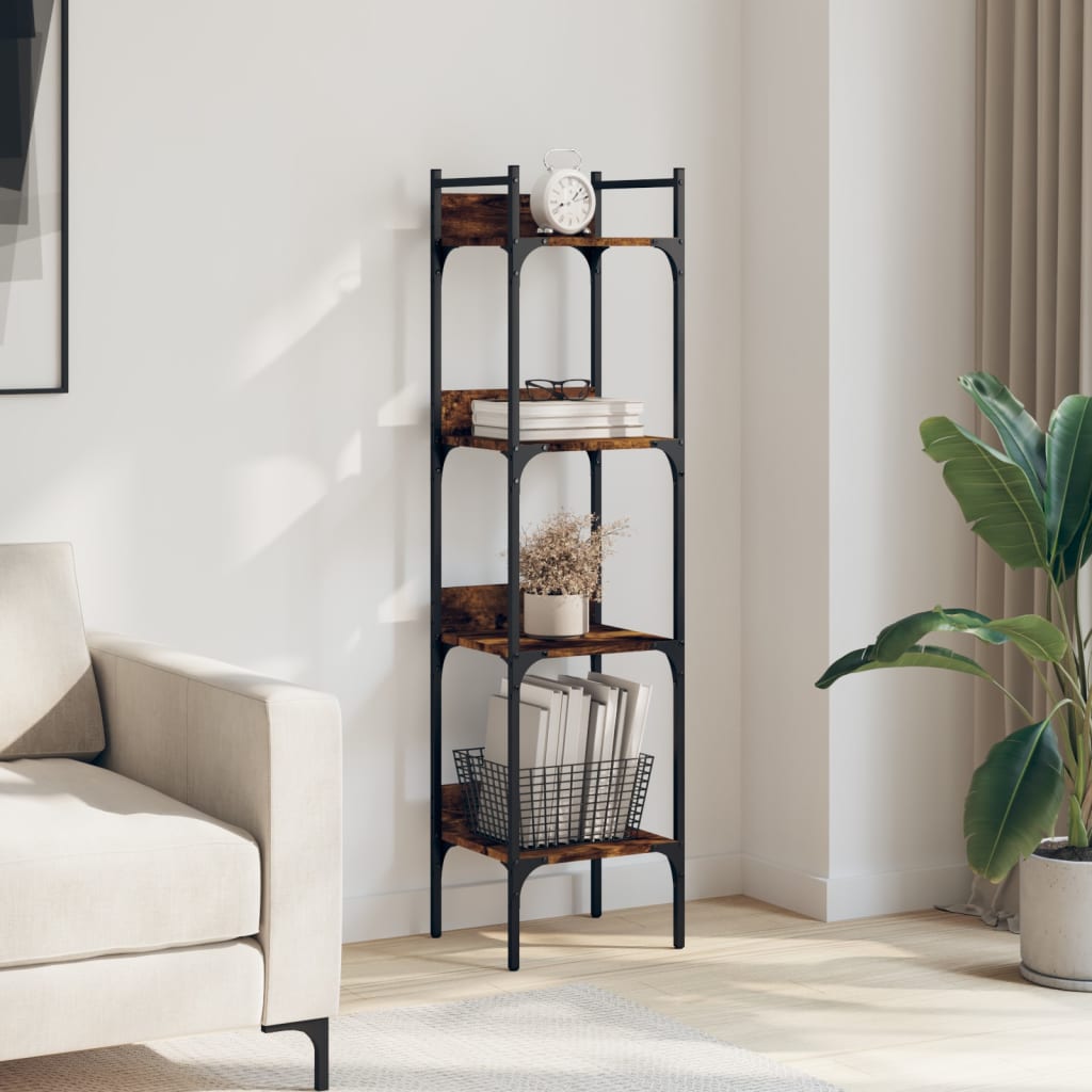 Βιβλιοθήκη 4 Επιπέδων Καπν. Δρυς 35x30x138,5 εκ. Επεξεργ. Ξύλο