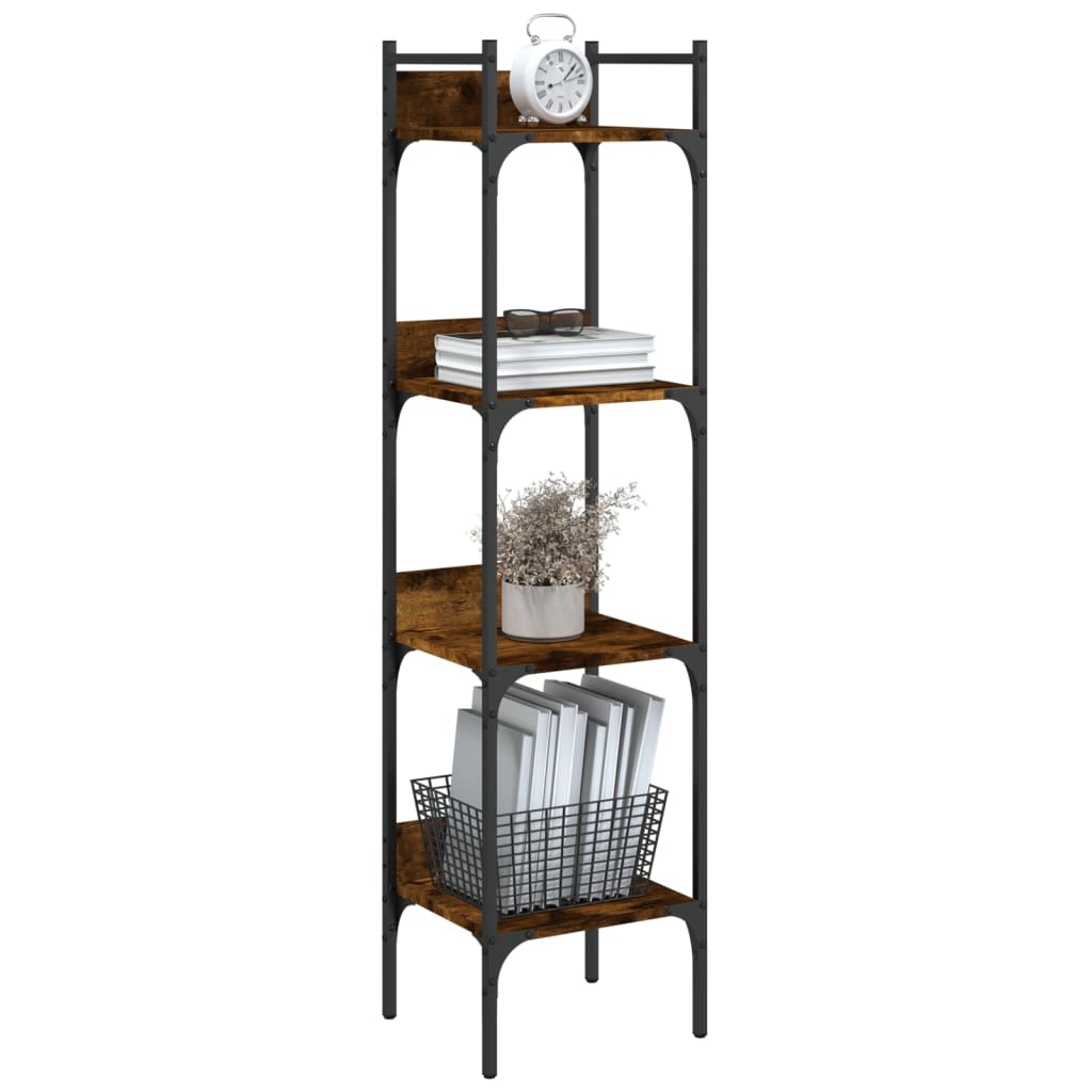 Βιβλιοθήκη 4 Επιπέδων Καπν. Δρυς 35x30x138,5 εκ. Επεξεργ. Ξύλο